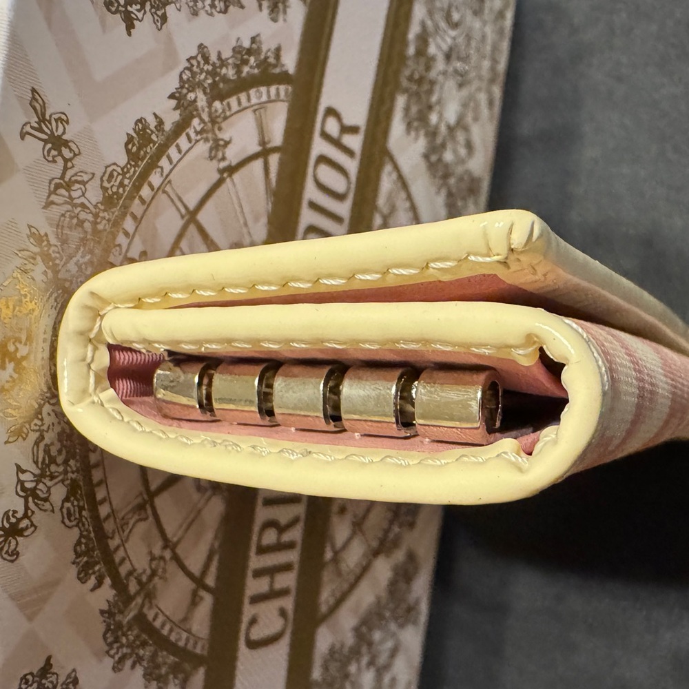 Dior Pink and Cream Canvas Key/Card Wallet - Picture 11 of 16